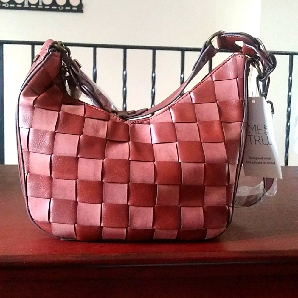 Time and Tru Women Brown Alice Crossbody Handbag
